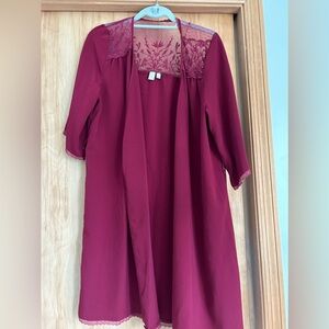 Eloise Anthropologie wine red lingerie robe medium large m/l